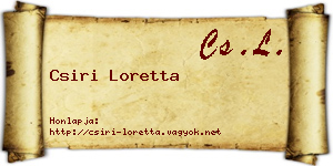 Csiri Loretta névjegykártya